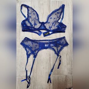 Elegant Blue Star Lingerie Set